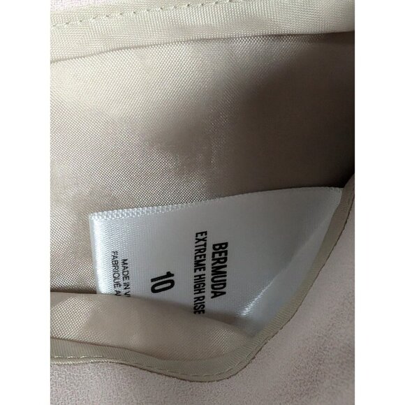 Express Bermuda Shorts Womens Size 10 Pink Extreme High Rise Pleated Belted - Picture 3 of 10